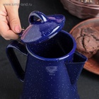 УЦЕНКА Кофейник эмалированный «Синий мрамор», 800 мл, 14×11.5×18 см, синий - Фото 2