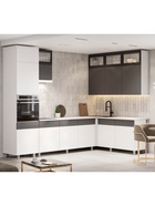 Кухонный гарнитур угловой до потолка «София», 3000×1800 мм, цвет белый/графит МДФ - Фото 2