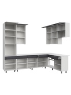 Кухонный гарнитур угловой до потолка «София», 3000×1800 мм, цвет белый/графит МДФ - Фото 8