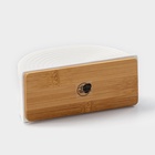 УЦЕНКА Салфетница BellaTenero, 14.5×6.5×8 см, на бамбуковой подставке, фарфор, белая - Фото 5