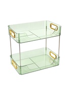 УЦЕНКА Органайзер для хранения, с ручками, 2 секции, 31×20×29 см, зелёная, золотистый 11014715