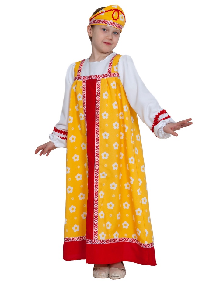 Костюм Русский народный для девочки Аленушка в желтом р-р. 122