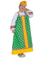 Карнавальный костюм русский народный для девочки «Аленушка», зелёный, р. 122 - фото 122966559