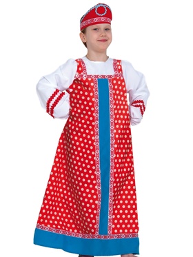 Костюм Русский народный для девочки Аленушка в красном р-р. 134