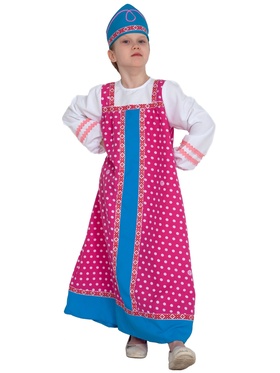 Костюм Русский народный для девочки Аленушка в малиновом р-р. 122