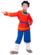 Карнавальный костюм русский народный для мальчика «Иванушка», рубаха, штаны, картуз, лапти, р. 128 - фото 122966573