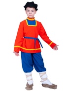 Карнавальный костюм русский народный для мальчика «Иванушка», рубаха, штаны, картуз, лапти, р. 116  (артикул 11009773)  большой выбор товаров оптом и в розницу по низким ценам с доставкой