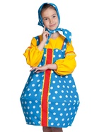 Карнавальный костюм русский народный для девочки «Матрешка», голубой, р. 134 - фото 122966589