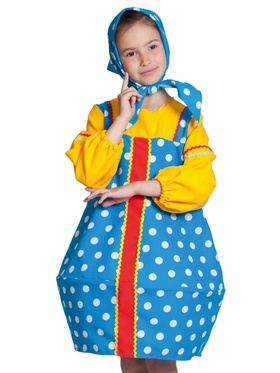 Костюм для девочки Матрешка голубая р-р. 134