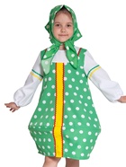 Карнавальный костюм русский народный для девочки «Матрешка», зеленый, р. 134  (артикул 11009776)  большой выбор товаров оптом и в розницу по низким ценам с доставкой