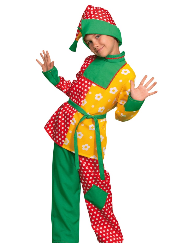 Карнавальный костюм для мальчика «Петрушка», р. 134 - Фото 1