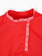 Рубаха-косоворотка русская народная мужская, красная р-р. XL 56-58 - Фото 8