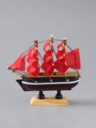 УЦЕНКА Корабль сувенирный малый «Марианна», борта с белой полосой, паруса алые, 3×10×10 см - Фото 2