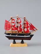 УЦЕНКА Корабль сувенирный малый «Марианна», борта с белой полосой, паруса алые, 3×10×10 см - Фото 4