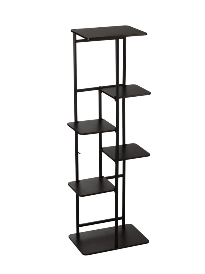 УЦЕНКА Подставка для цветов Greengo, 6 полок, 36×23×106 см, напольная, каркас металл, полки МДФ, чёрная - Фото 1