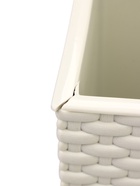 УЦЕНКА Кашпо со вставкой 19,8х19,8х36 см (вставка 4,9 л) "Ротанг", цвет белый - Фото 2