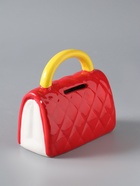 УЦЕНКА Копилка керамика «Стёганная красная сумочка с цветком» 12×6×10.8 см - Фото 5