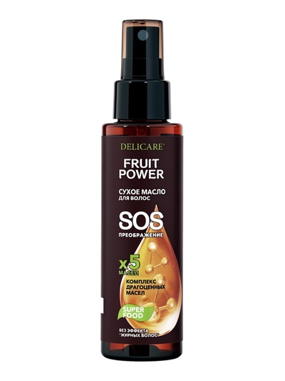 Масло для волос DELICARE Fruit Power, SOS преображение, 90 мл