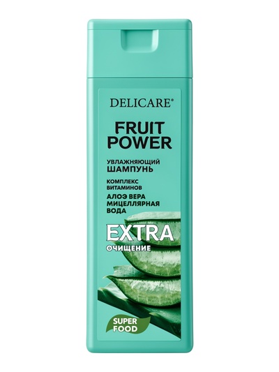 Шампунь для волос Delicare Fruit Power, глубокое очищение и увлажнение, с алоэ, 280 мл