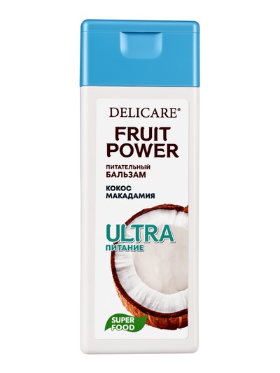 Бальзам‑маска для волос Delicare Fruit Power, питание и гладкость, с кокосом, 240 мл