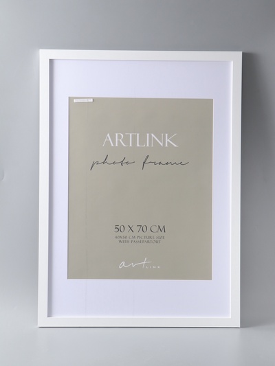УЦЕНКА Фоторамка МДФ «Ellis» 50×70 см, с паспарту, белый (пластиковый экран)
