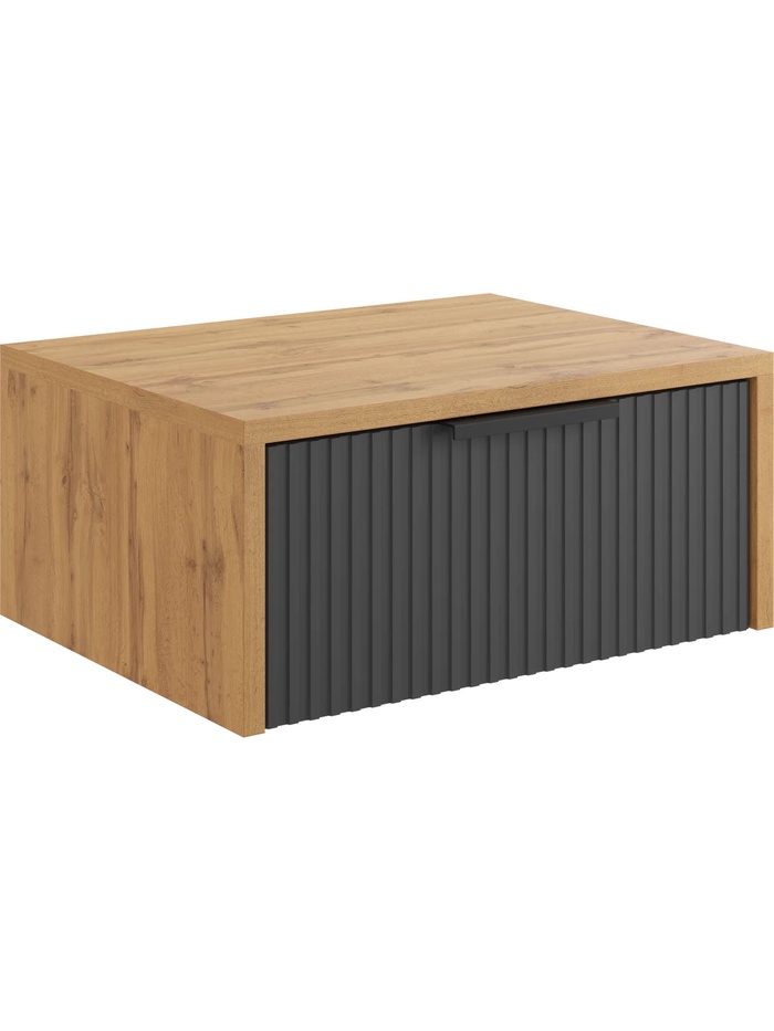 Тумба подвесная в прихожую, 450×350×200 мм, цвет атрацит/дуб вотан