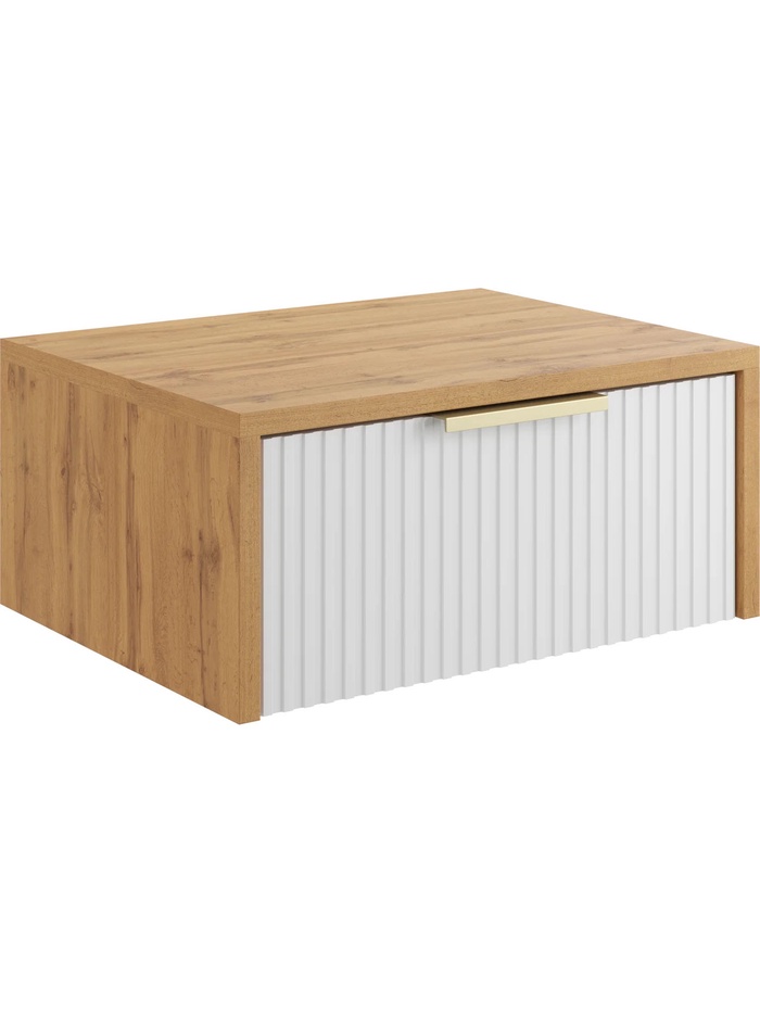 Тумба подвесная в прихожую, 450×350×200 мм, цвет белый/дуб вотан