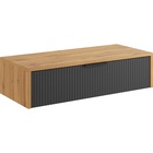 Тумба подвесная в прихожую, 800×350×200 мм, цвет антрацит/дуб вотан  (артикул 10996853)  большой выбор товаров оптом и в розницу по низким ценам с доставкой