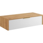 Тумба подвесная в прихожую, 800×350×200 мм, цвет белый/дуб вотан  (артикул 10996855)  большой выбор товаров оптом и в розницу по низким ценам с доставкой