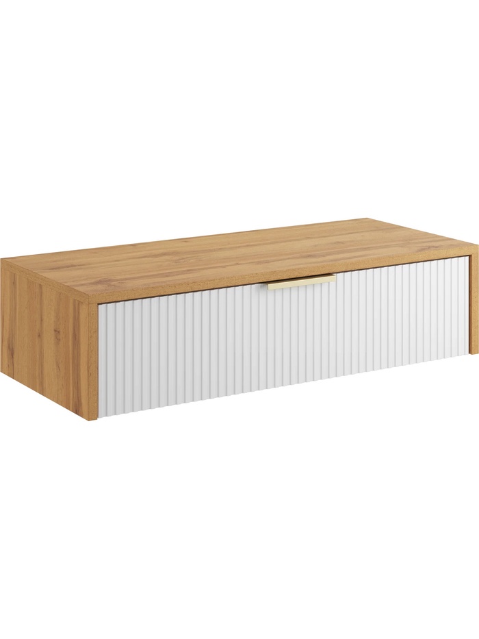 Тумба подвесная в прихожую, 800×350×200 мм, цвет белый/дуб вотан - Фото 1