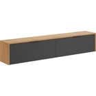 Тумба подвесная под ТВ, 1600×270×300 мм, цвет антрацит/дуб вотан  (артикул 10996856)  большой выбор товаров оптом и в розницу по низким ценам с доставкой