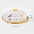 УЦЕНКА Блинница новогодняя Доляна «Домашние гномики», d=23.5 см, керамика, белая - Фото 2