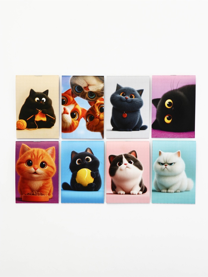 Блокнот А7, 16 л. «Котики» МИКС