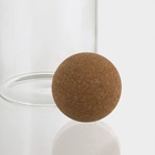 УЦЕНКА Банка для хранения сыпучих продуктов «Эко. Шар», 1.1 л, 9.5×24 см, с пробковой крышкой, стекло - Фото 4