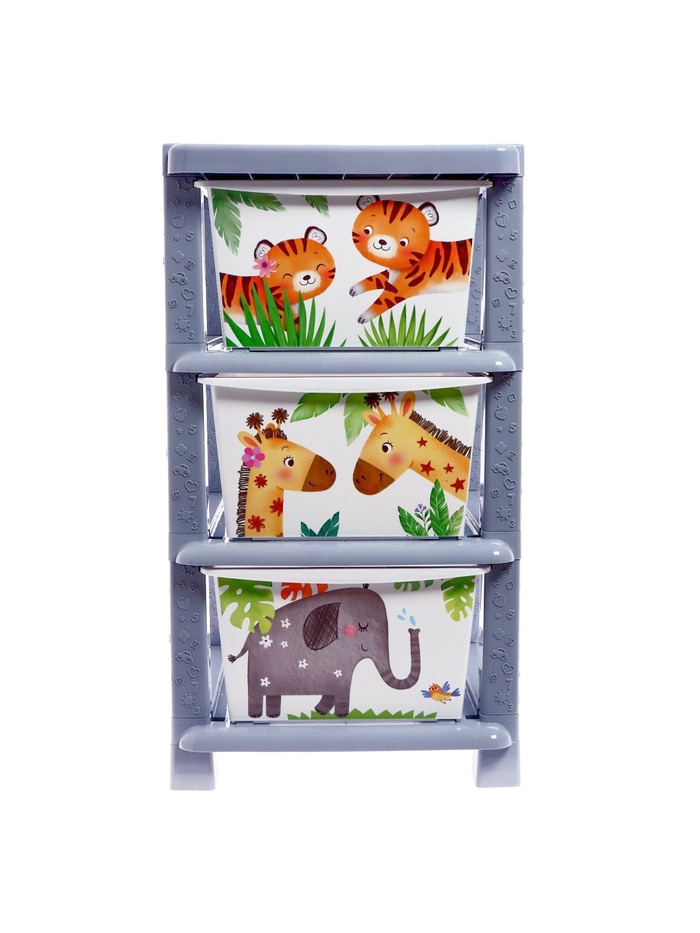 УЦЕНКА (СКОЛ ПЛАСТИКА НА ОСНОВ.,НА НИЖНИХ ЧАСТЯХ ЯЩИКОВ) Система модульного хранения 3 секции - Фото 1