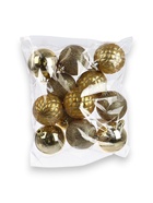 УЦЕНКА Набор шаров пластик d=6 см, 12 шт. «Ларго» золото - Фото 2