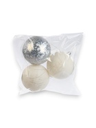 УЦЕНКА Набор шаров пластик d-10 см, 4 шт "Морозные узоры" серебро белый - Фото 2
