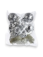 УЦЕНКА Набор украшений пластик 17 шт. «Ярмарка волшебства» 6 см, серебро - Фото 2