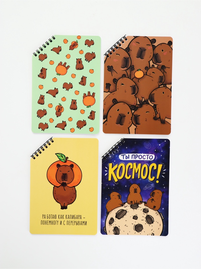 Блокнот А5 «Капибары», 50 л., на скошенном гребне, МИКС