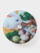 УЦЕНКА Подставка для торта Доляна «Пасхальный заяц», d=32 см, вращающаяся, стекло, разноцветная - Фото 2