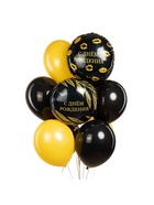 Воздушный шар фольгированный 18" круг «С днем рождения, Шик» набор 5 штук  (артикул 11006443)  большой выбор товаров оптом и в розницу по низким ценам с доставкой