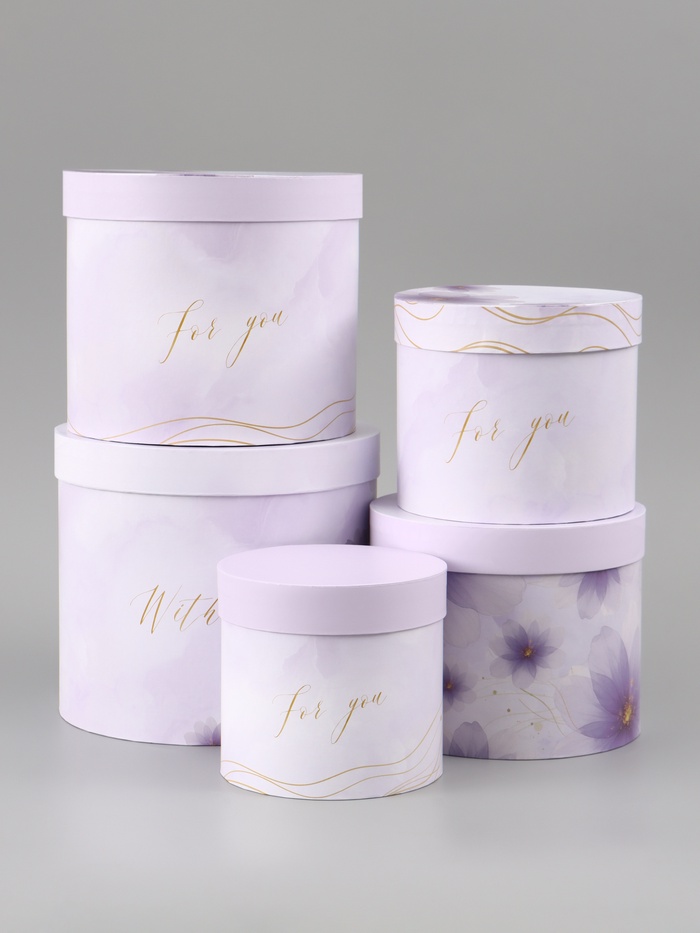 Набор шляпных коробок 5 в 1 For you, 13×14 - 19.5×22 см - Фото 1