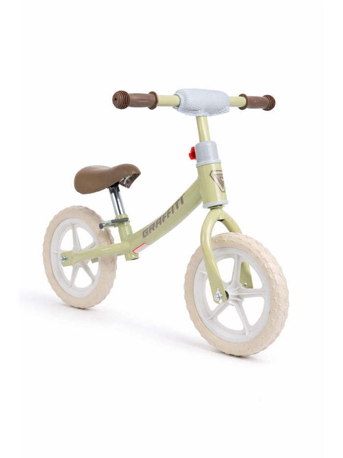 Беговел детский GRAFFITI, диаметр колёс 12", светло-зелёный - Фото 1
