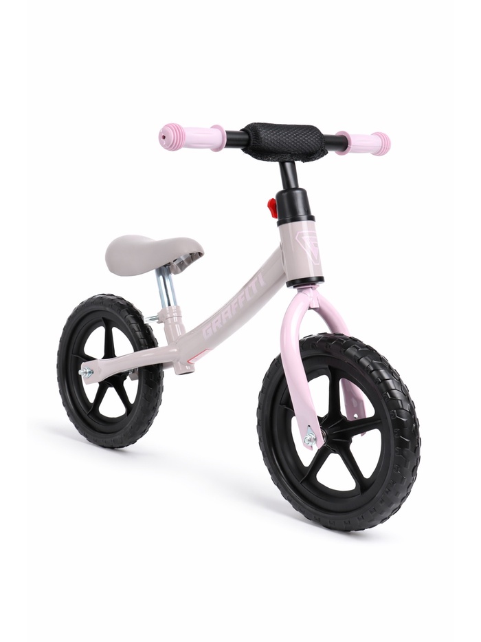 Беговел детский GRAFFITI, диаметр колёс 12", светло-розовый - Фото 1