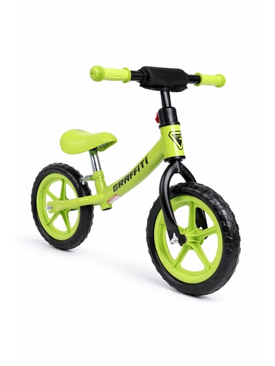 Беговел детский GRAFFITI, диаметр колёс 12", зелёный