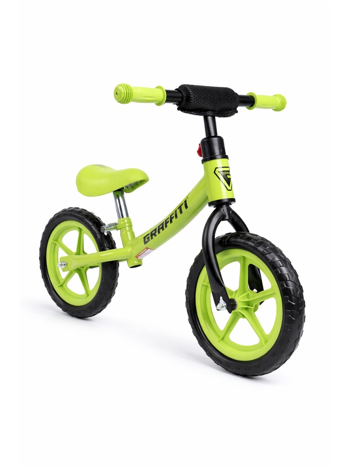 Беговел детский GRAFFITI, диаметр колёс 12", зелёный - Фото 1