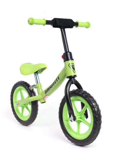 Беговел детский GRAFFITI, диаметр колёс 12", зелёный