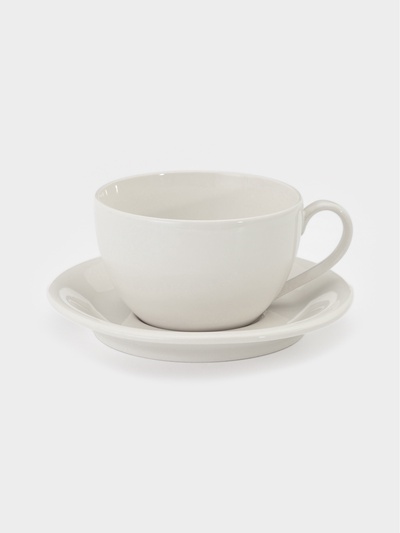 Чайная пара Тихорецкий фарфор «Премиум», 300 мл, белая