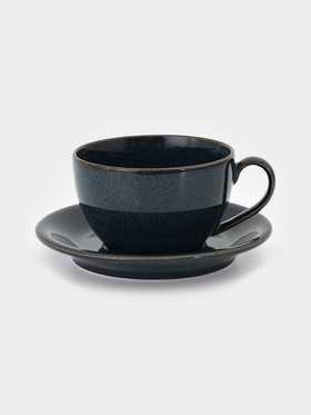 Чайная пара «Премиум», 300 мл, фарфор, синяя