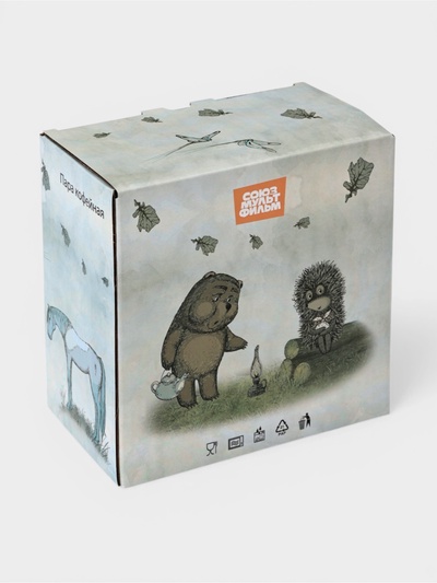 Кофейная пара КОРАЛЛ «Ёжик в тумане», 210 мл, фарфор, белая